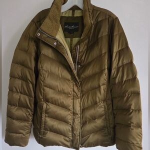Eddie Bauer Womens Goose Down Puffer Jacket Olive Size 1X